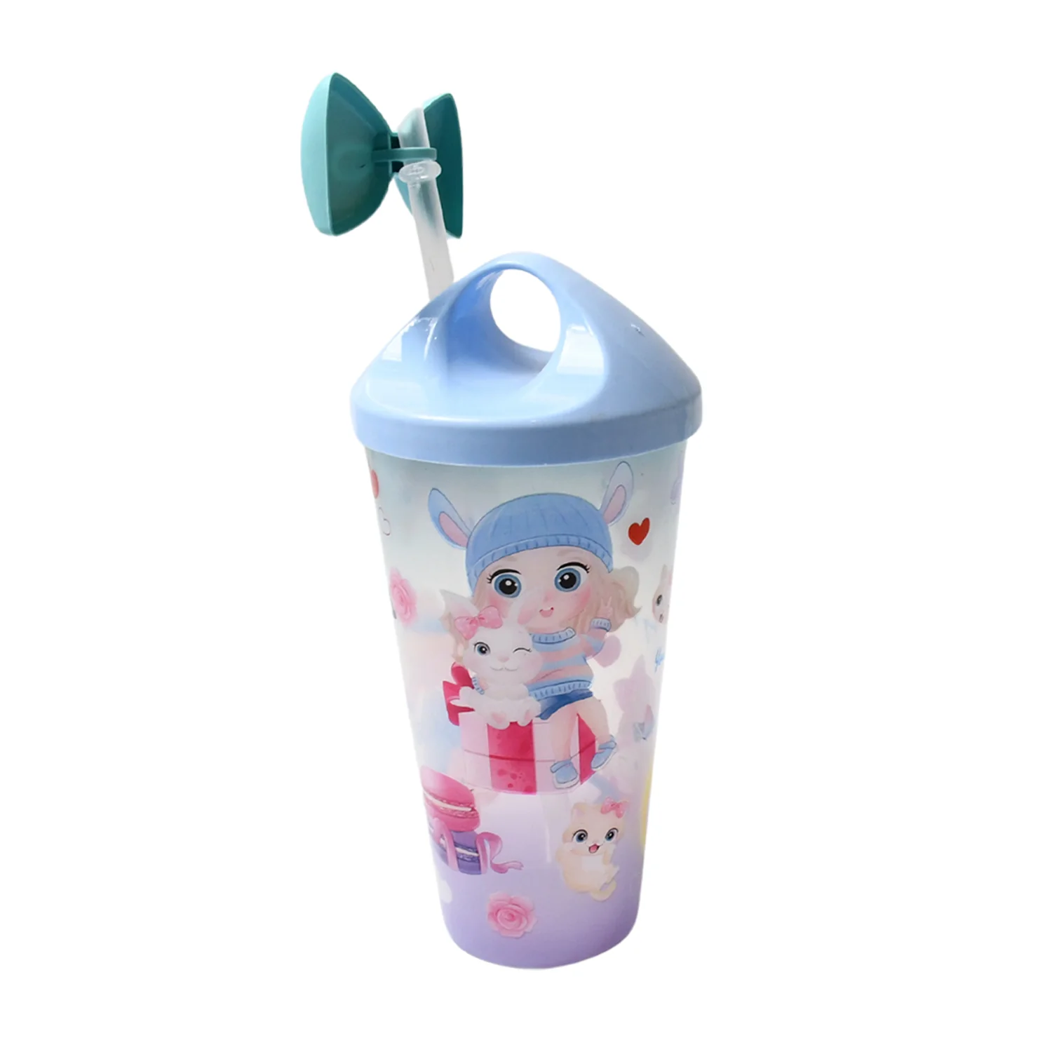 Unicorn Water Bottle with Straw & Lid for Kids, Tumbler (With Light) - Image 4