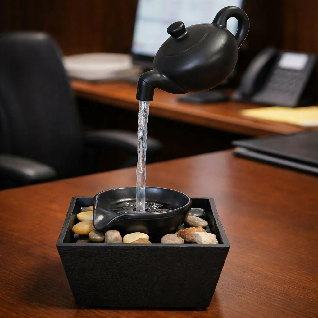 Levitating Teapot Water Fountain Decorative Tabletop Showpiece - Image 2