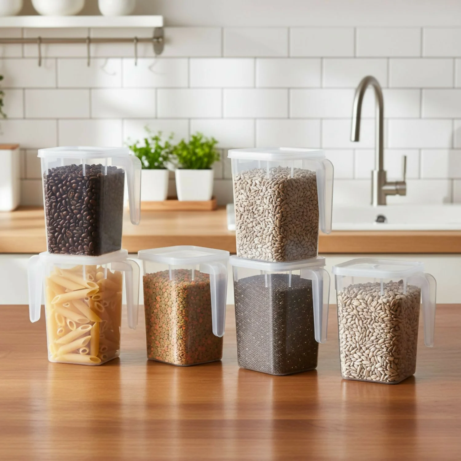 Lid-Containers with handle Pack of 6 - Image 2