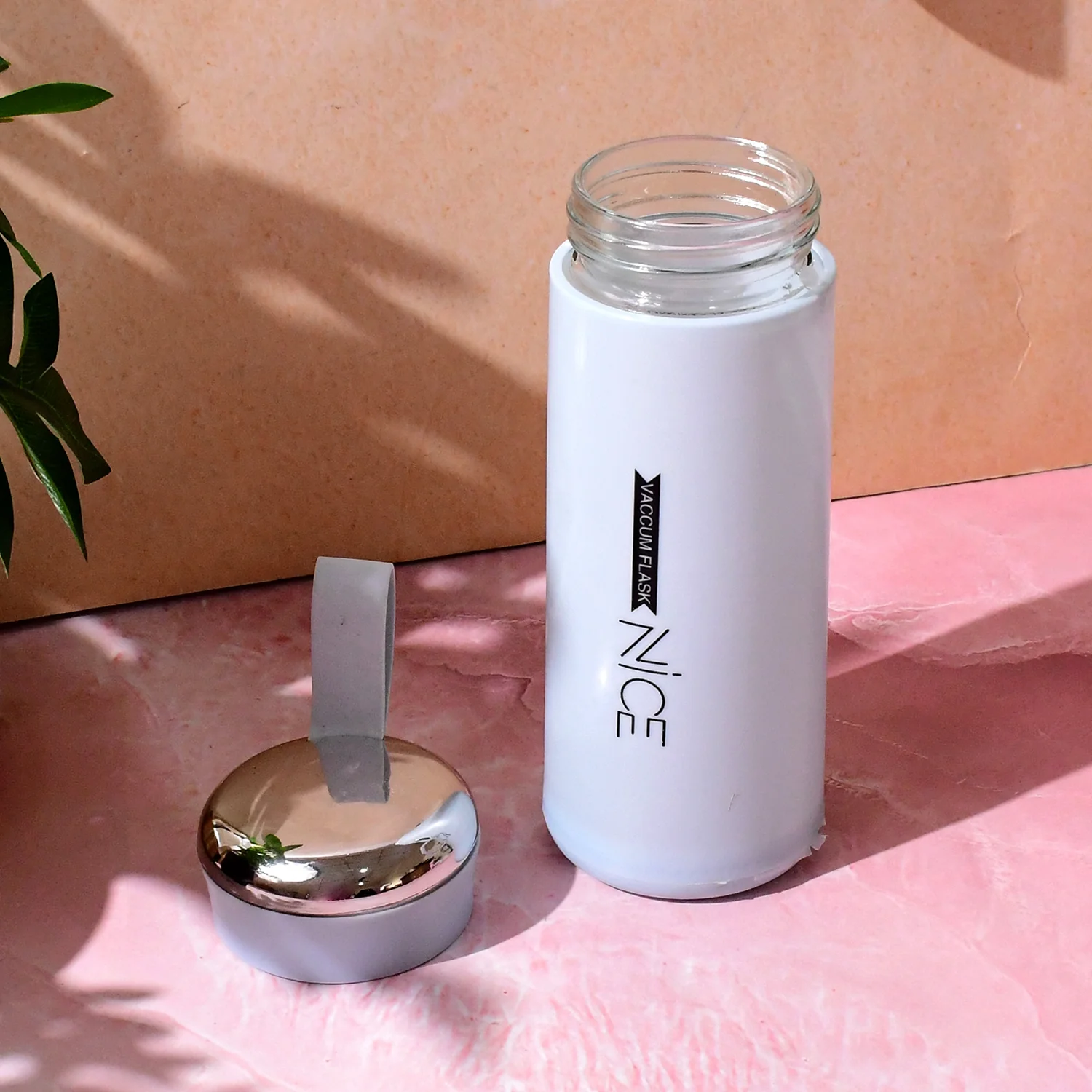 Water bottle 400ml leak proof, glass water bottle with   (1 pc / Light Blue Color) - Image 3