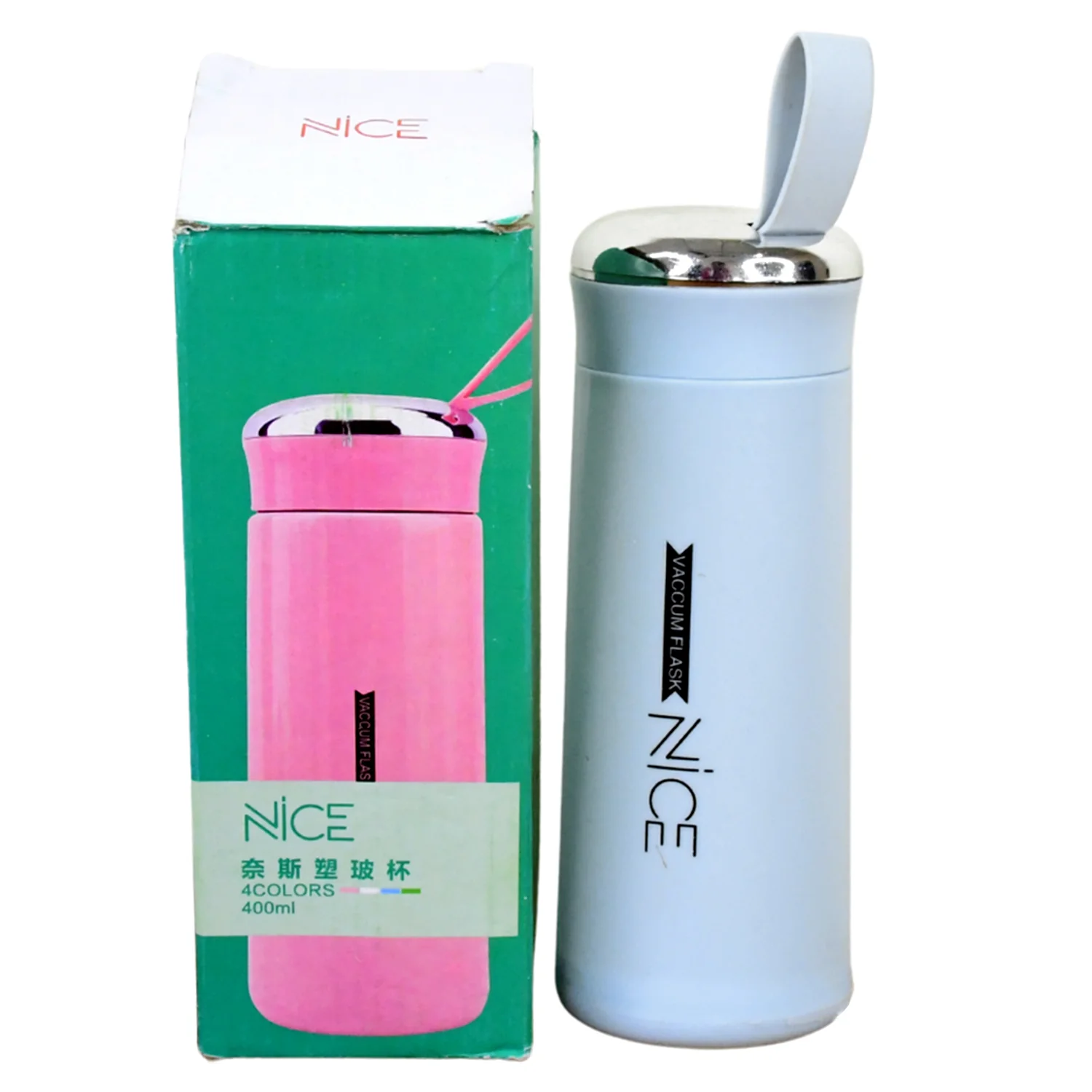 Water bottle 400ml leak proof, glass water bottle with   (1 pc / Light Blue Color) - Image 5