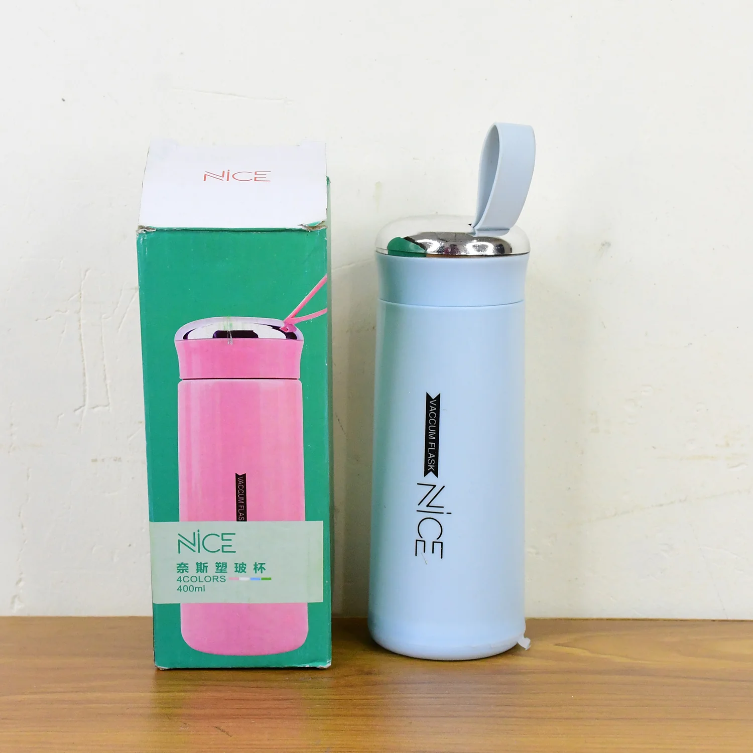 Water bottle 400ml leak proof, glass water bottle with   (1 pc / Light Blue Color) - Image 7