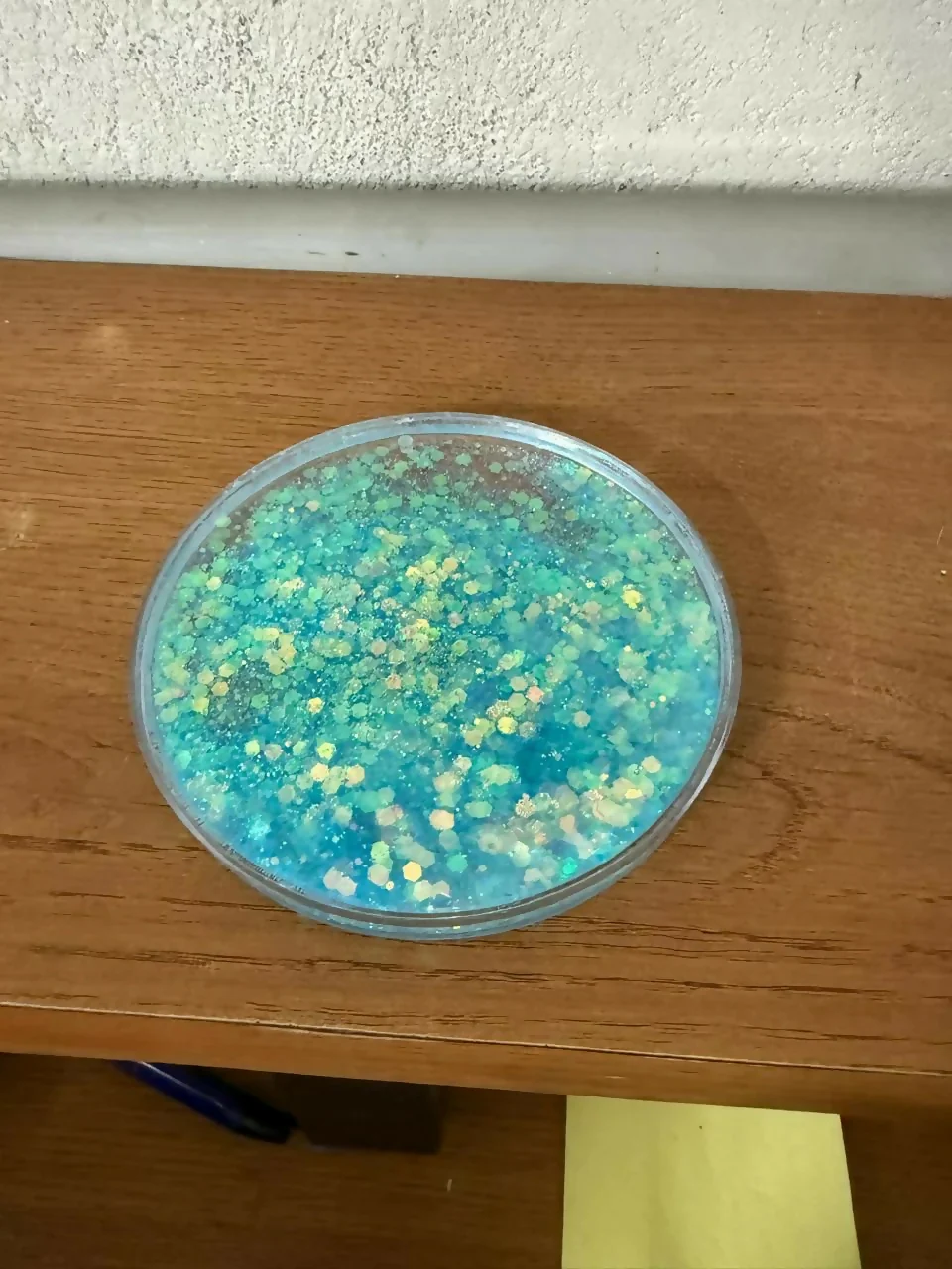 Light Blue Glitter Liquid Coaster Set Decorative Heat Resistant Cup Mat - Image 5