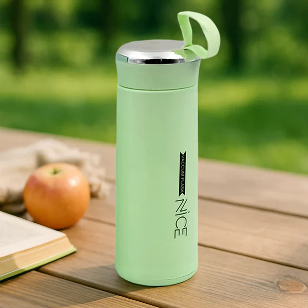 Water bottle 400ml leak proof, glass water bottle (1 pc / Light Green Color) - Image 4
