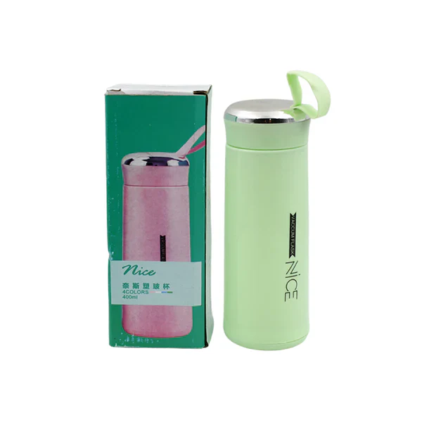 Water bottle 400ml leak proof, glass water bottle (1 pc / Light Green Color) - Image 5