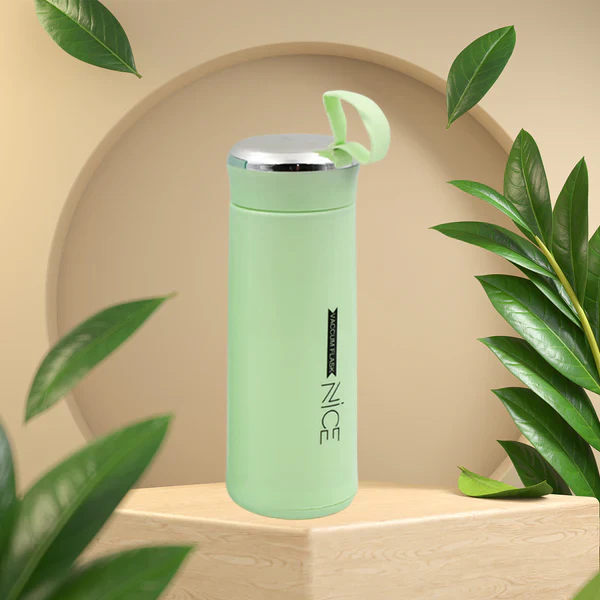 Water bottle 400ml leak proof, glass water bottle (1 pc / Light Green Color) - Image 6