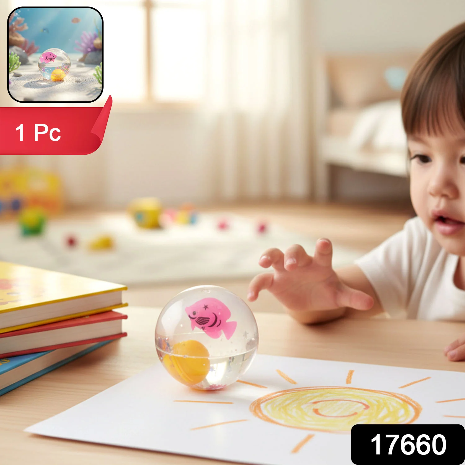 Light-Up Transparent Bouncy Ball – Impact-Activated LED Flashing Sensory Toy (1 Pc) - Image 2