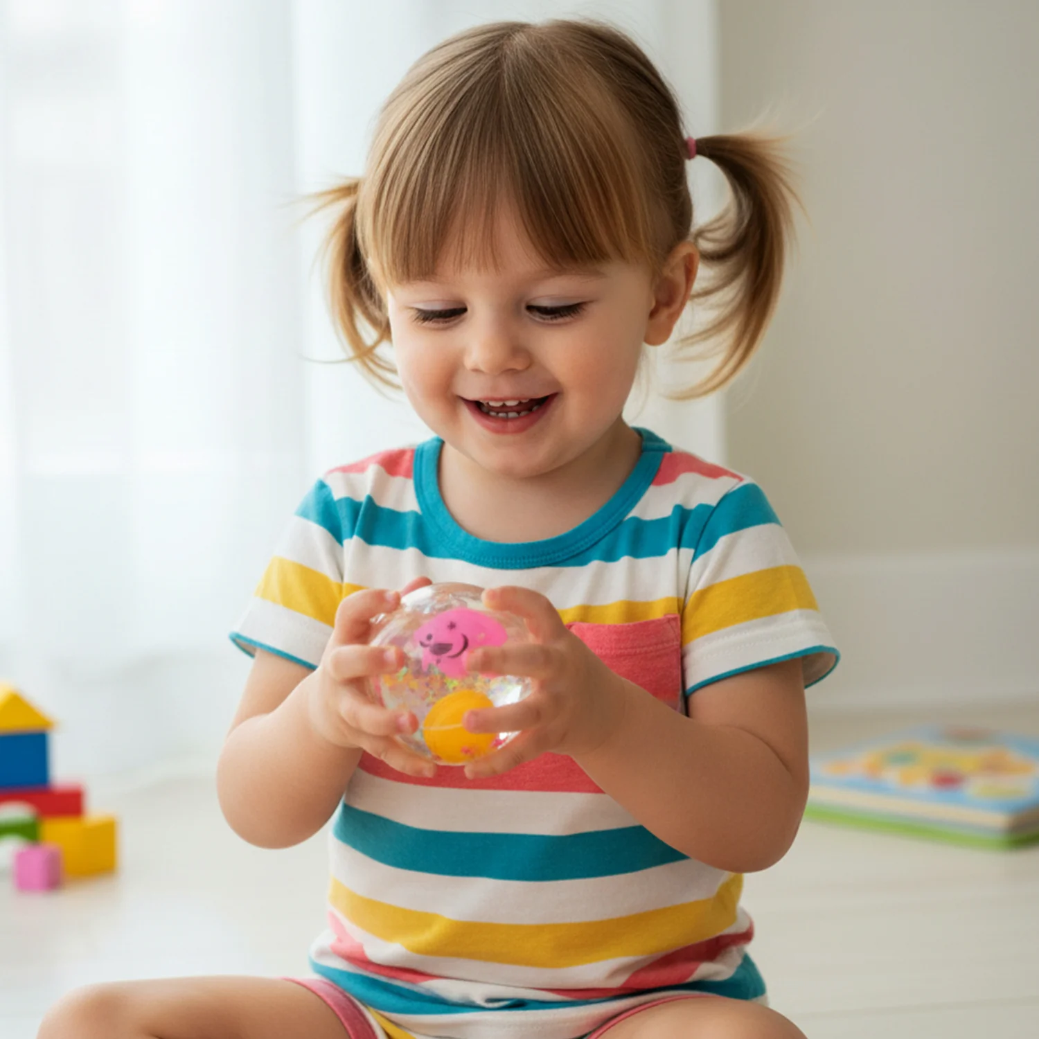 Light-Up Transparent Bouncy Ball – Impact-Activated LED Flashing Sensory Toy (1 Pc) - Image 3