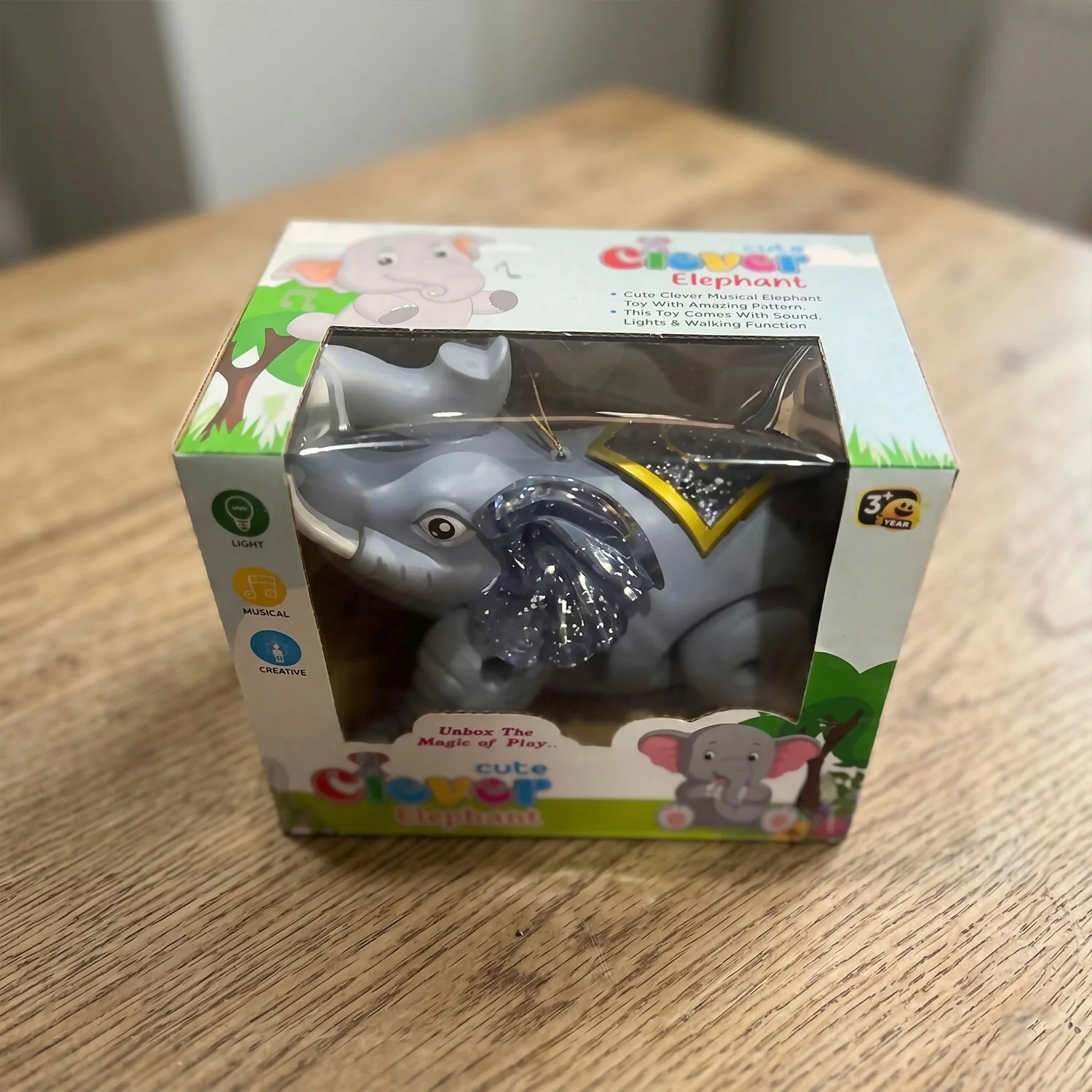 Light-Up Elephant Pull Toy for Kids with Glowing LED Ears and Rolling Motion - Image 9