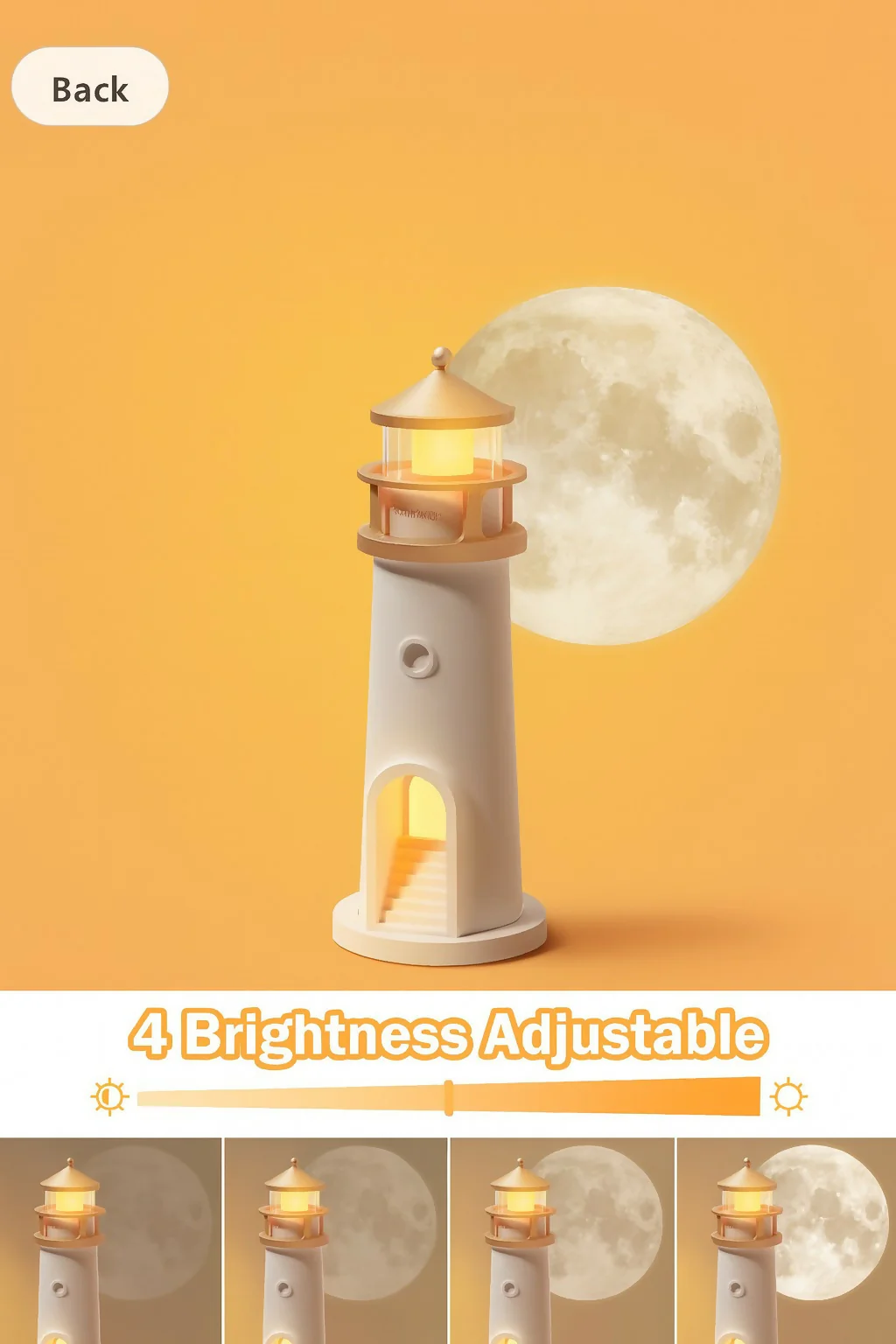Lighthouse Moonlight Projector Lamp with Remote – USB Rechargeable - Image 2