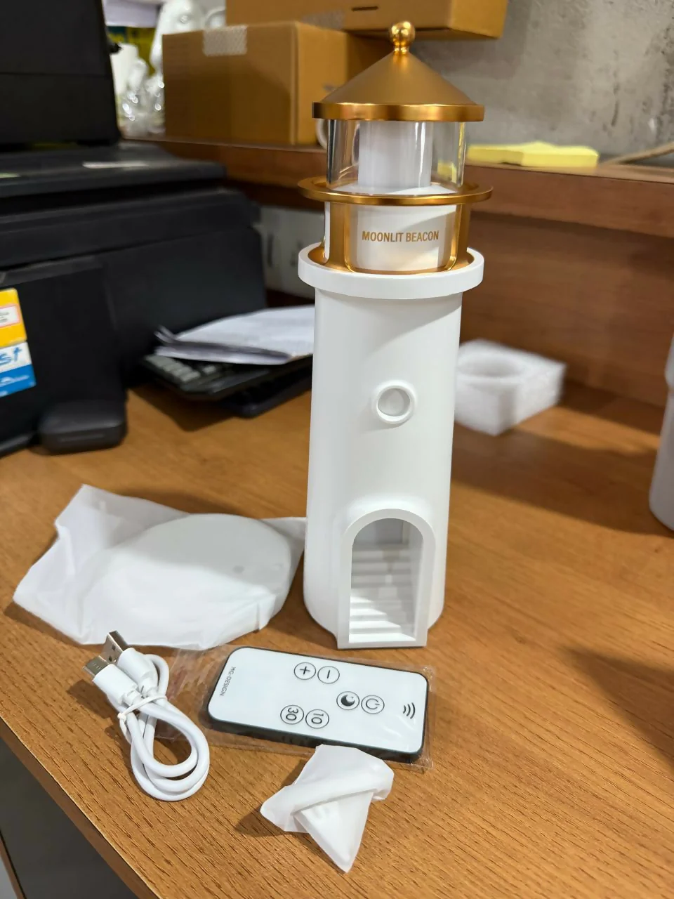 Lighthouse Moonlight Projector Lamp with Remote – USB Rechargeable - Image 5