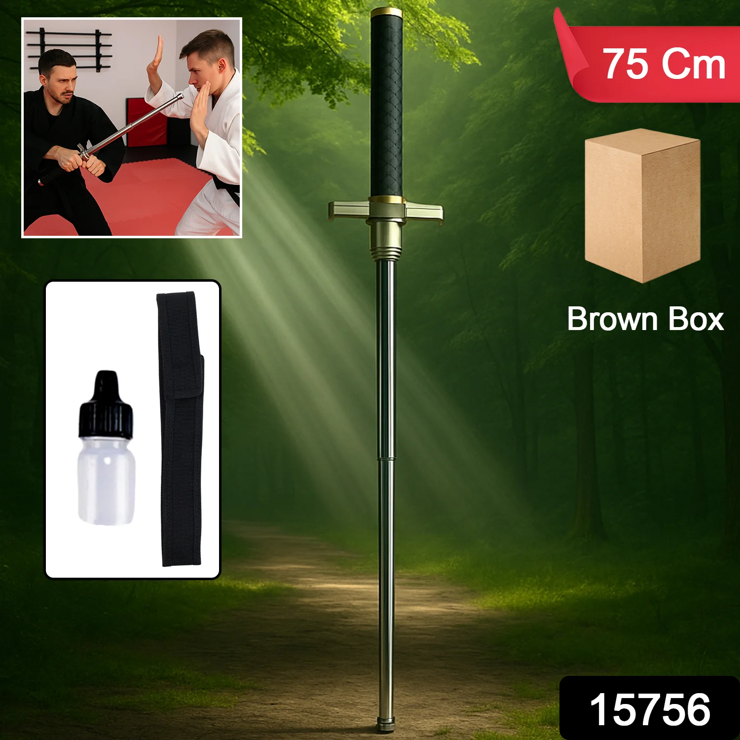 Safty Rod Lightweight Folding Walking Sticks with Nylon Bag Cover (75 Cm) - Image 2
