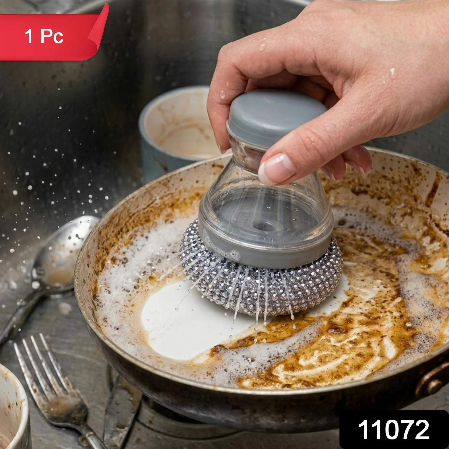 Liquid Dispensing Dish Cleaning Brush 1 Pc - Image 2