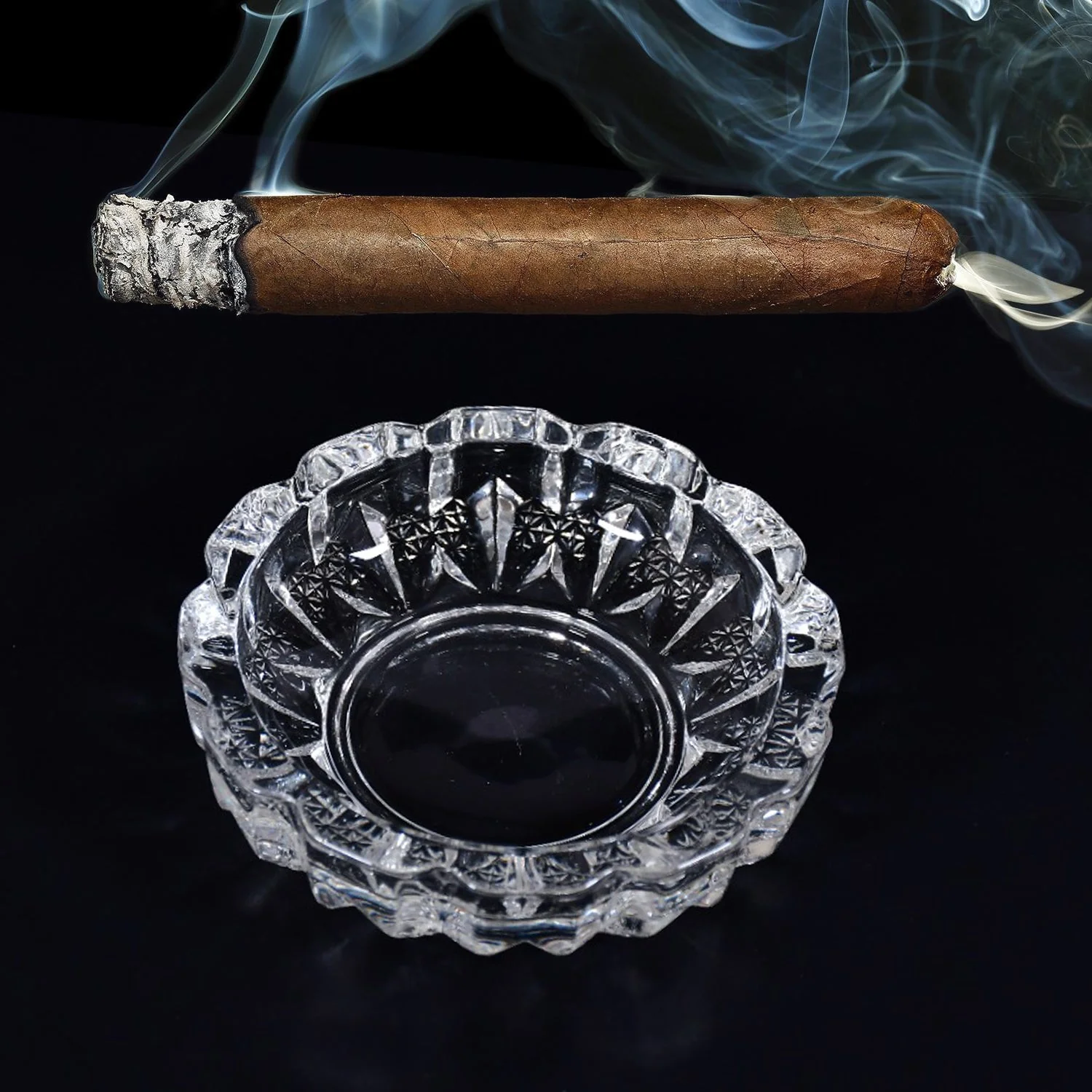 paricutin Glass Crystal Quality Cigar Cigarette Ashtray - Image 3