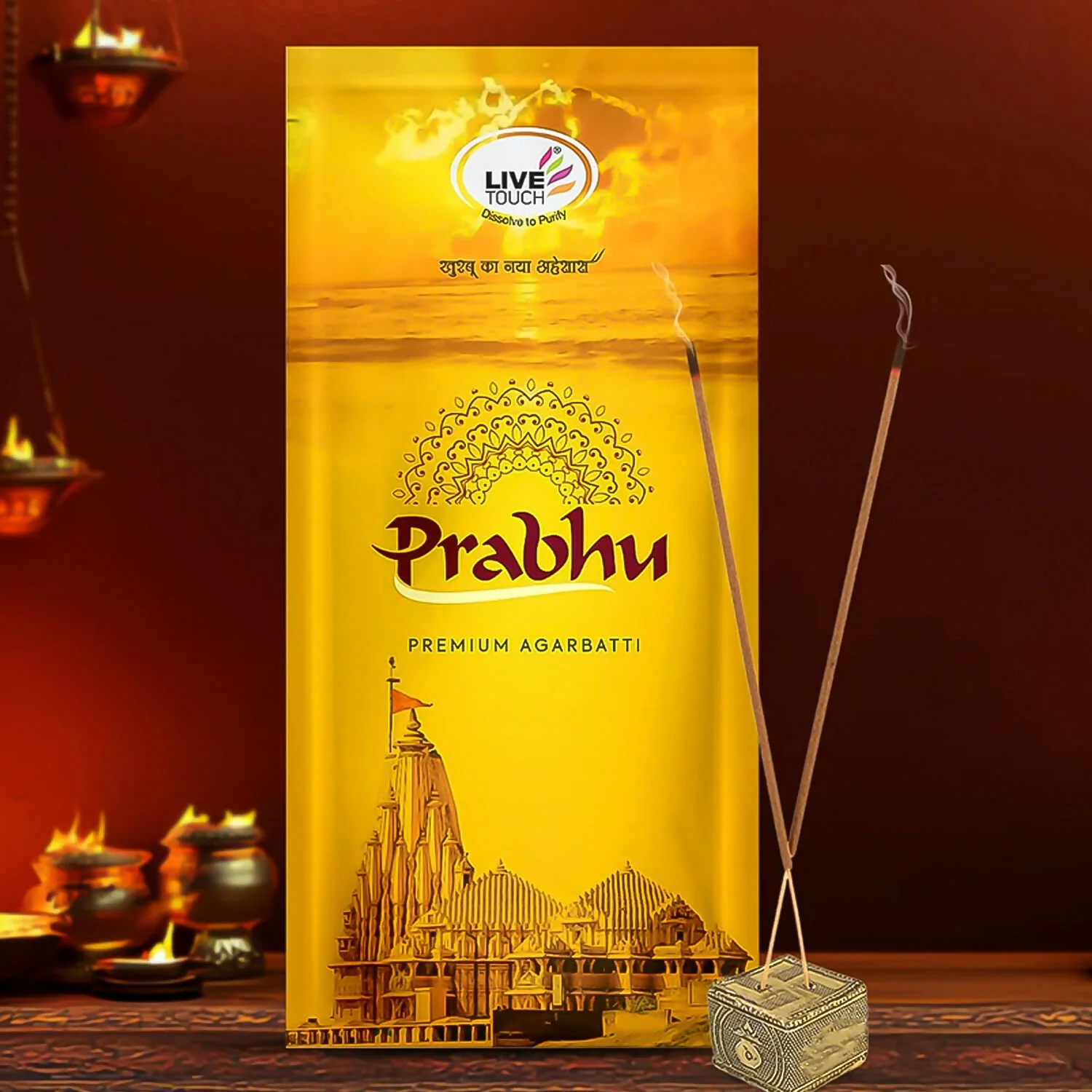 Live Touch Premium Agarbatti Combo – 3 Fragrances (100Gm/Each Pack/2Pc) - Image 3