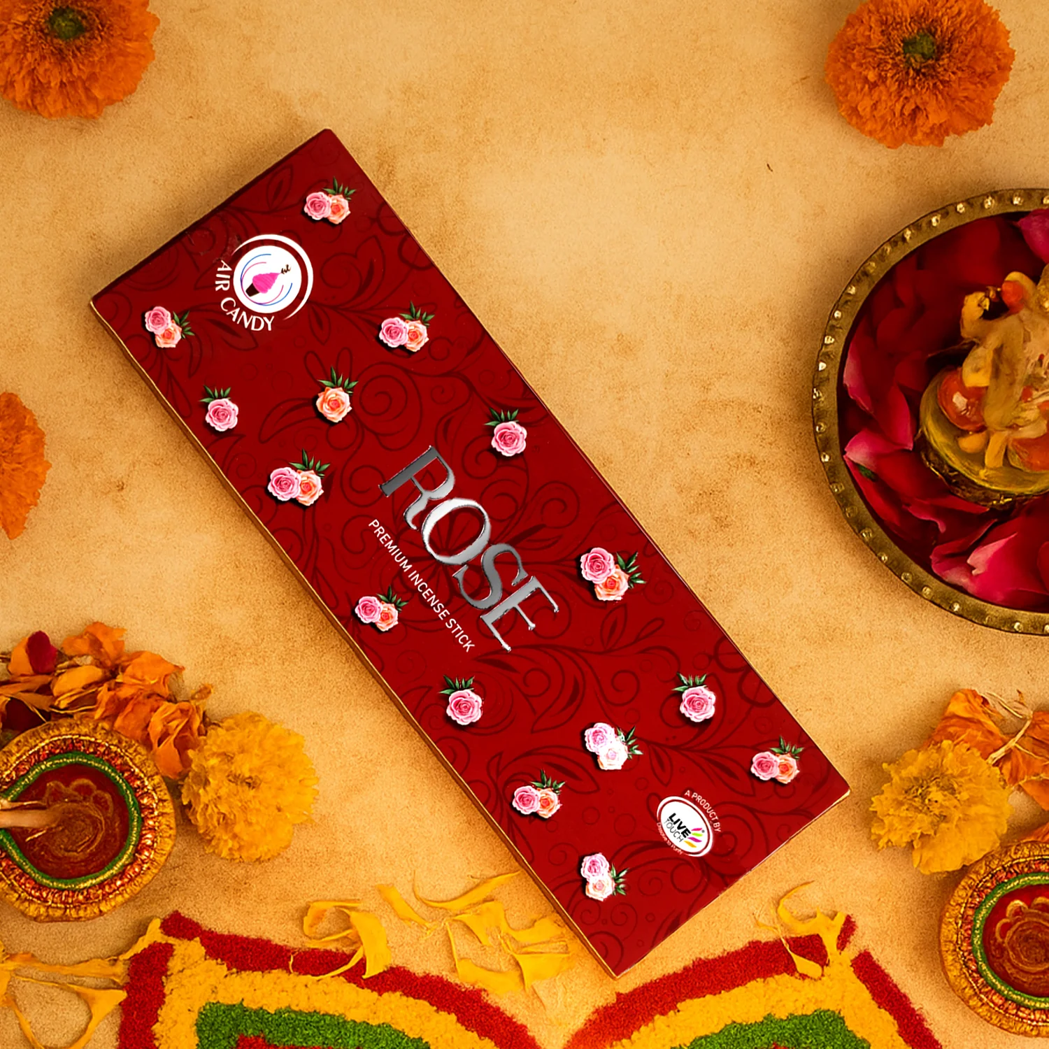 Rose Premium Masala Stick Agarbatti – Long Lasting Natural Fragrance (90gm) - Image 6