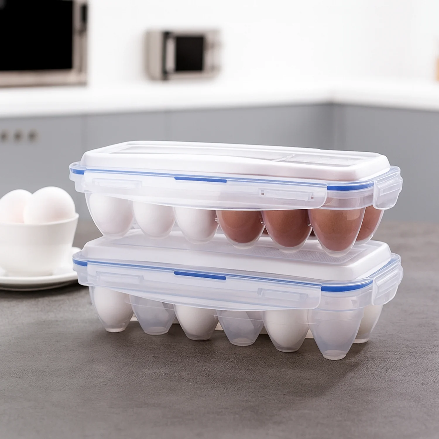 Lock-Clip Refrigerator Egg Storage Box - (1 Pc) - Image 3