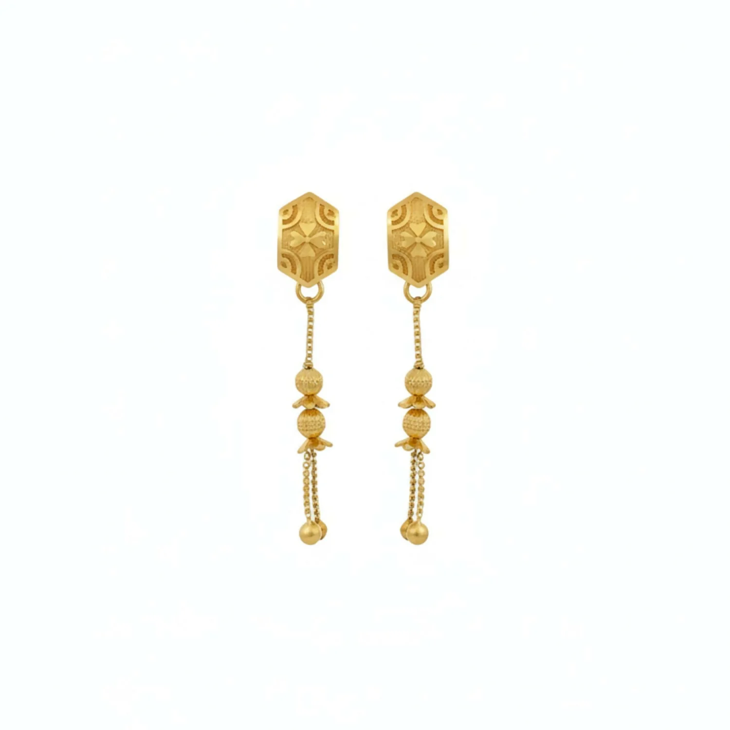 Long Chain Beads Golden Earrings for Women & Girls – Traditional Fancy Jewellery Gift - Image 4