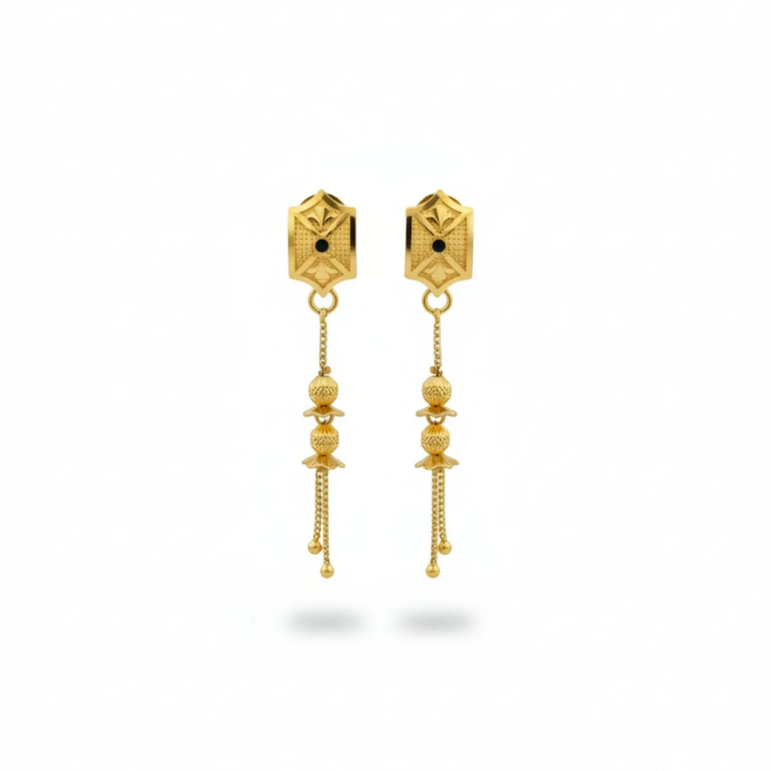 Long Chain Beads Golden Earrings for Women & Girls – Traditional Fancy Jewellery Gift - Image 4
