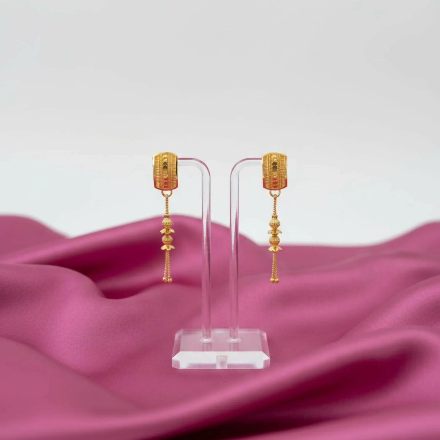 Long Chain Beads Golden Earrings for Women & Girls – Traditional Fancy Jewellery Gift - Image 3