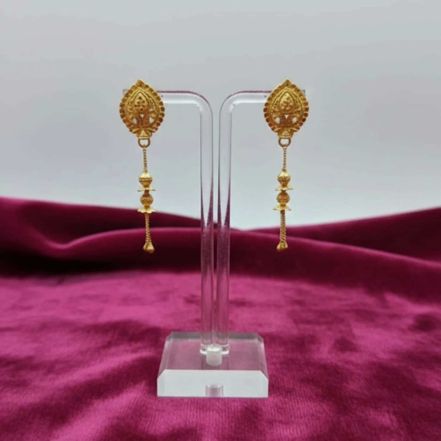 Long Chain Beads Golden Earrings for Women & Girls – Traditional Fancy Jewellery Gift - Image 3