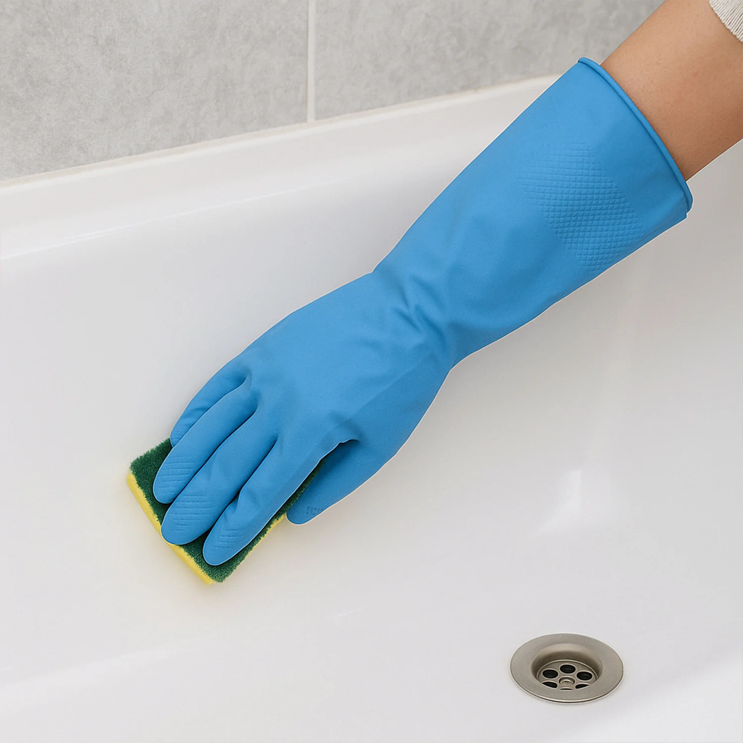 Long Cuff Multipurpose Rubber Cleaning Gloves (1 Pair, Mix Color) - Image 4