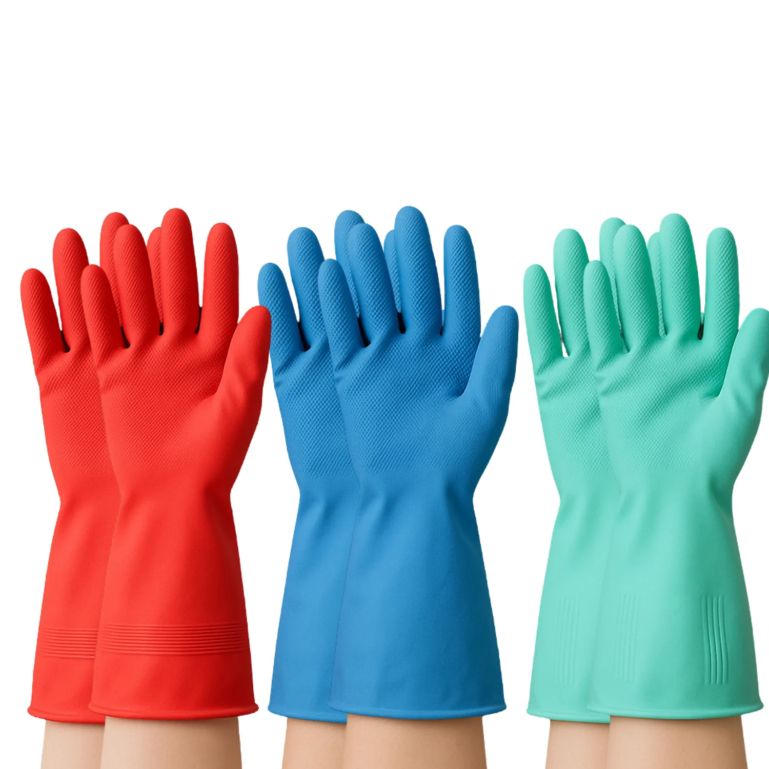 Long Cuff Multipurpose Rubber Cleaning Gloves (1 Pair, Mix Color) - Image 5