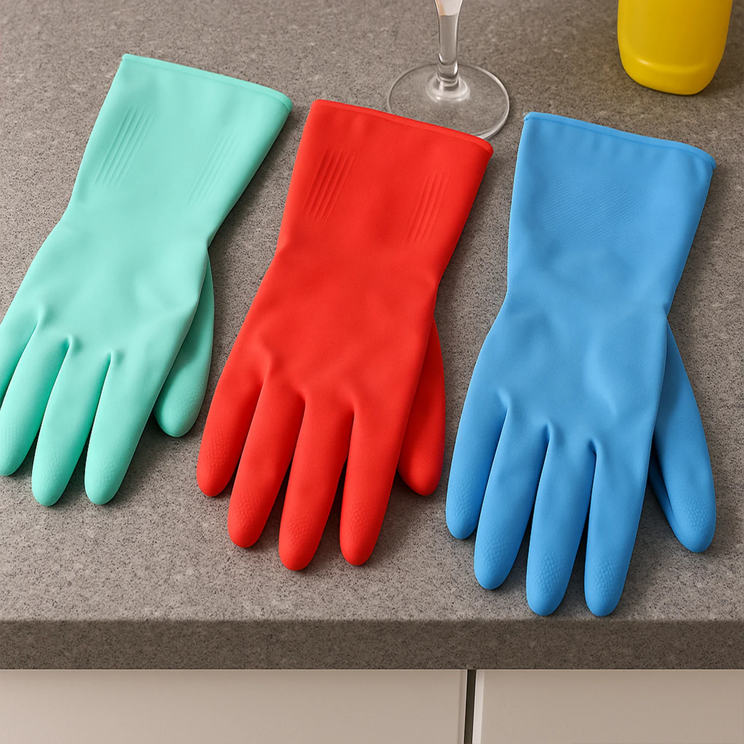 Long Cuff Multipurpose Rubber Cleaning Gloves (1 Pair, Mix Color) - Image 6