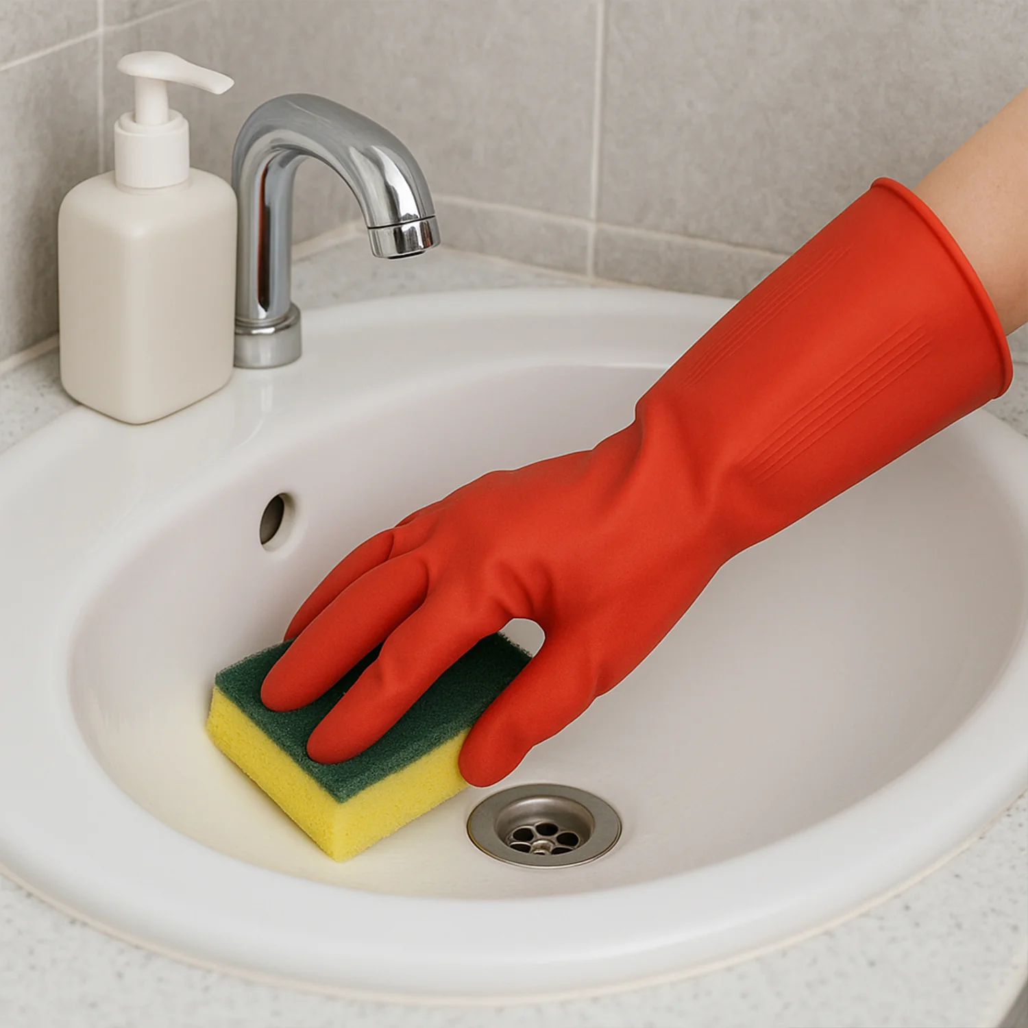 Long Cuff Multipurpose Rubber Cleaning Gloves (1 Pair, Mix Color) - Image 7