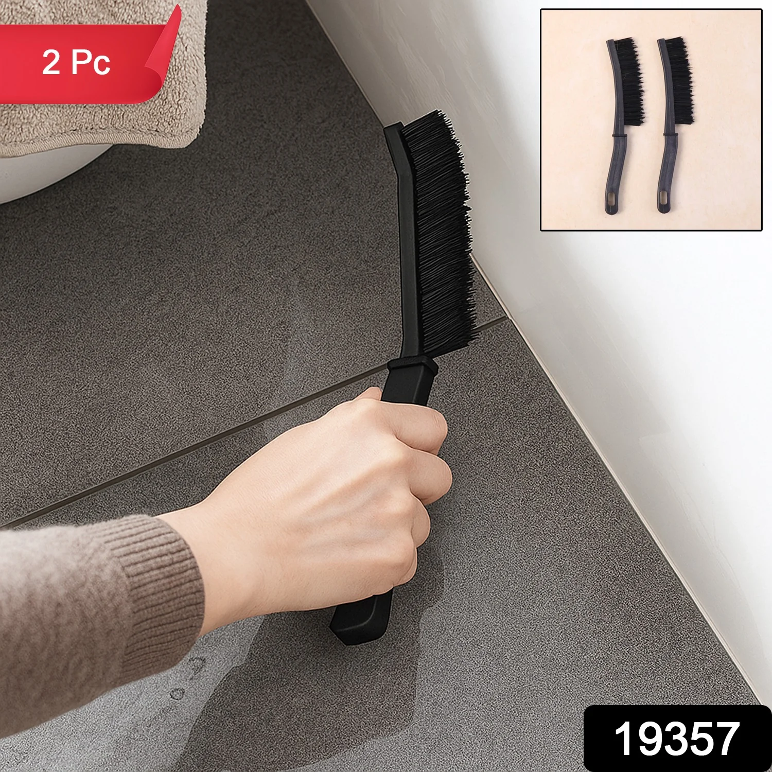 Long Handle Corner Cleaning Brush (2 Pc Set) - Image 2