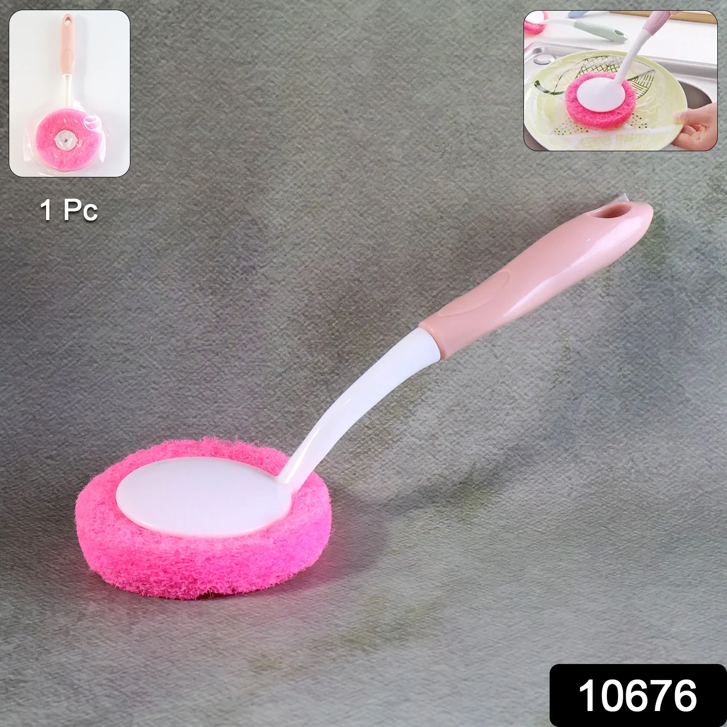 Long Handle Kitchen Dish Scrubber Brush (1 Pc) - Image 2