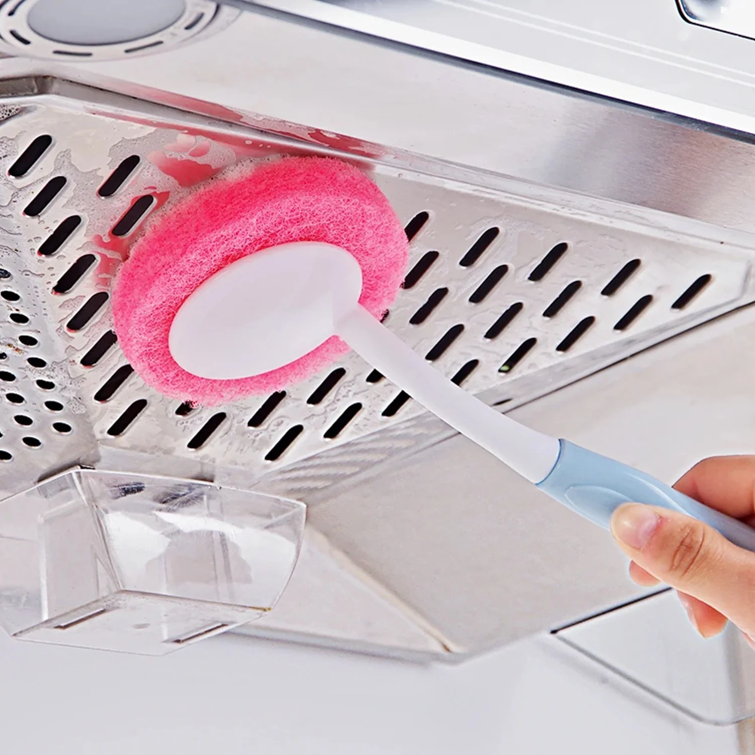 Long Handle Kitchen Dish Scrubber Brush (1 Pc) - Image 3