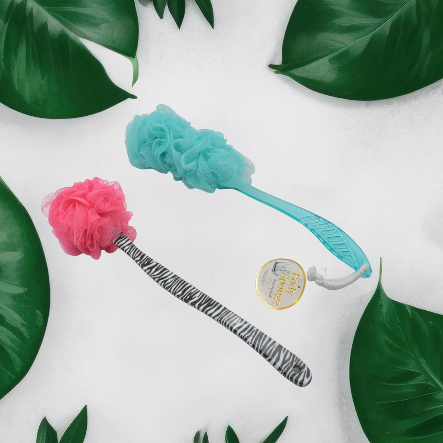 Long Handle Shower Puff Pouf Sponge Exfoliating Mesh Brush Scrubber,Bath Loofah Bath Scrubber for Body Shower Loofah Brushes, Body Bath Brush for Women and Men, Bathroom Shower Accessories (Mix 1 Pc) - Image 3