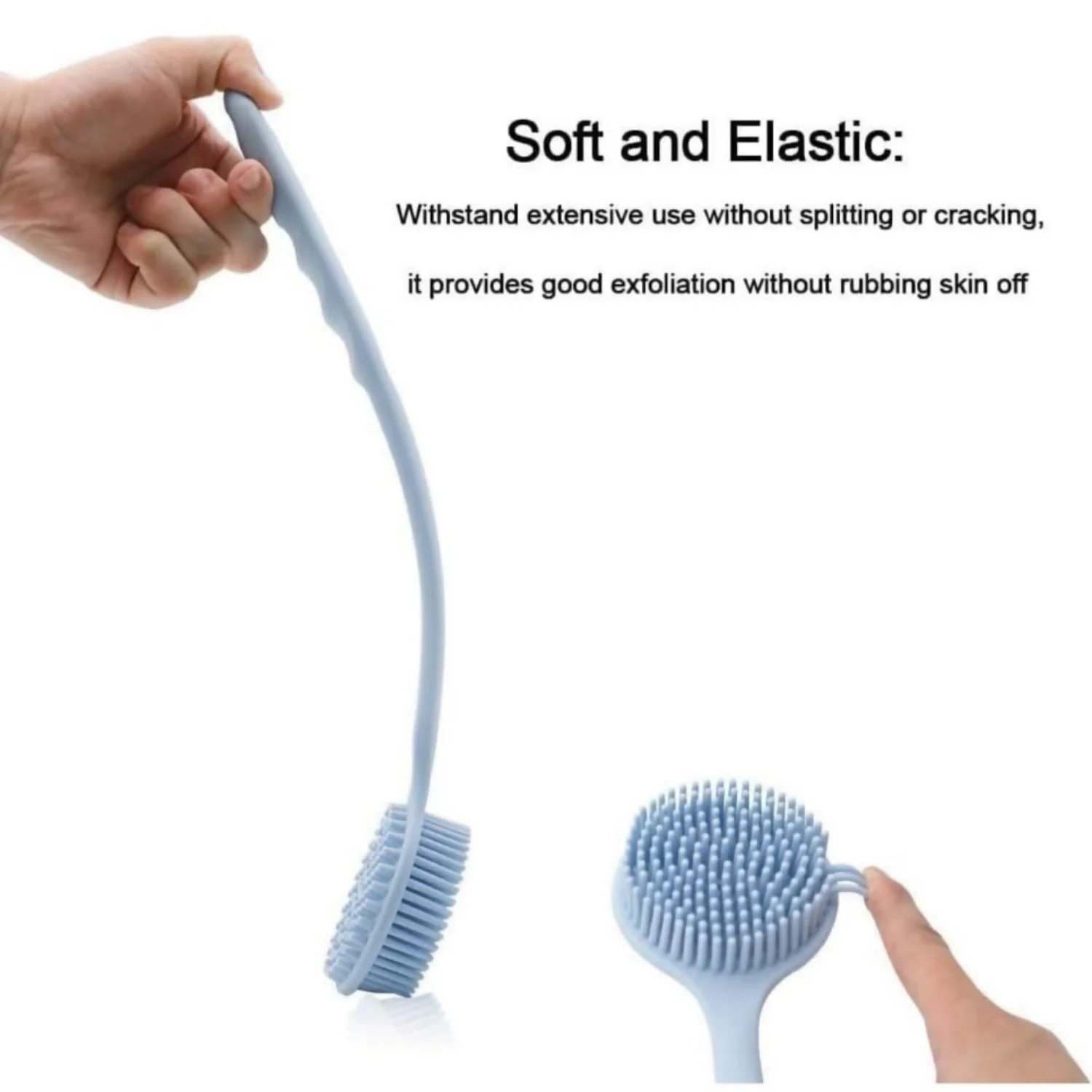 Long Handle Silicone Bath Brush for Body Cleaning & Massage - Image 5
