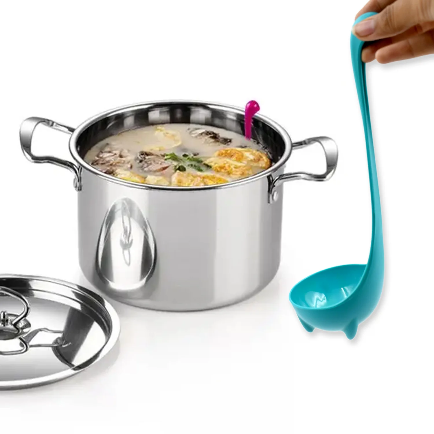 Multifunctional Colander Spoon: Soup Strainer, Long Handle, Kitchen Tool - Image 3