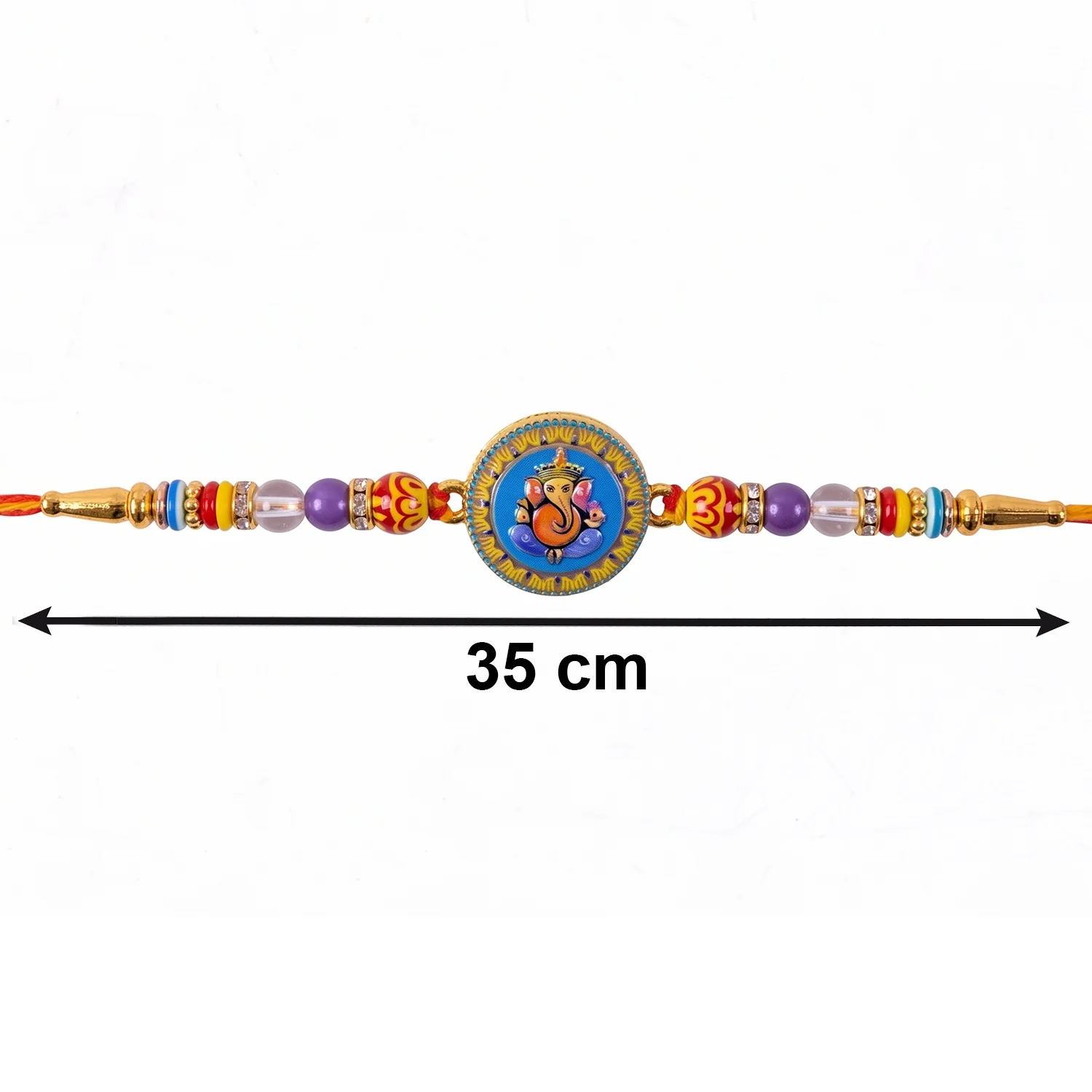 Lord Ganesha Round Coin Designer Rakhi - Image 6