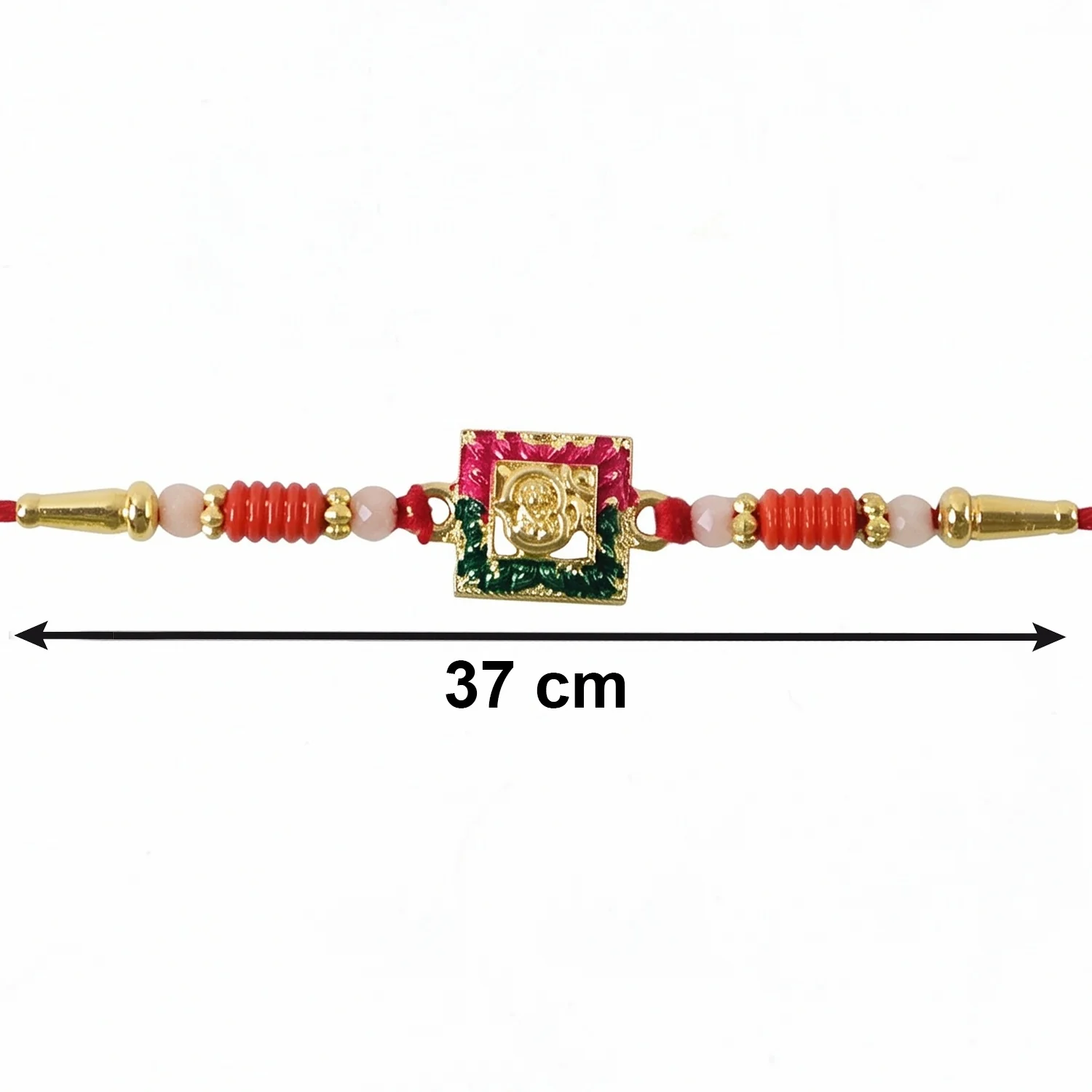 Lord Ganesha Square Antique Designer Rakhi - Image 6