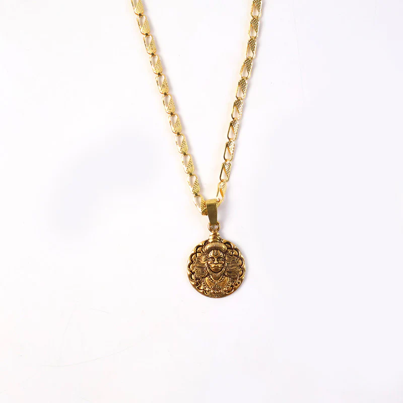 Lord Hanuman Coin Style Devotional Pendant with Chain - Image 5