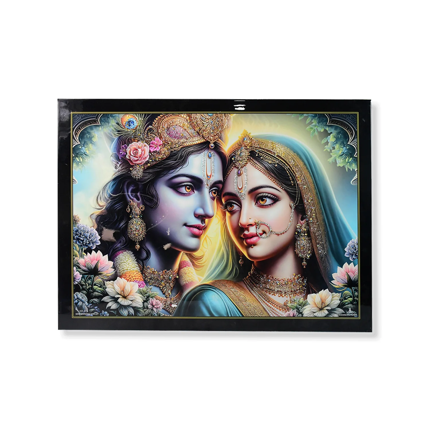 Lord Krishna Radha Wall Painting Wooden Frame 60x45 Cm Approx (1 Pc / Mix Design) - Image 5