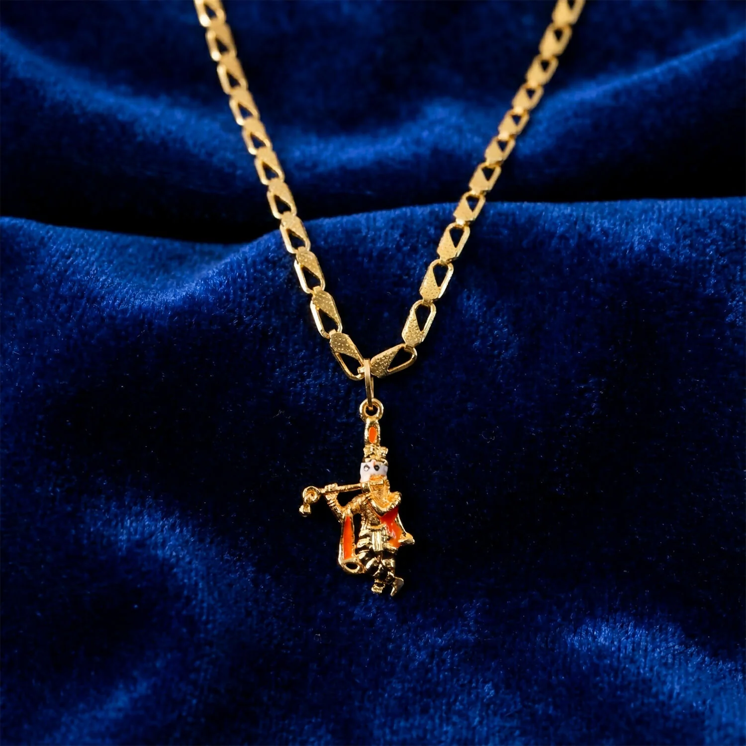 Lord Krishna Pendant with Chain – Eternal Divine Charm Necklace - Image 2
