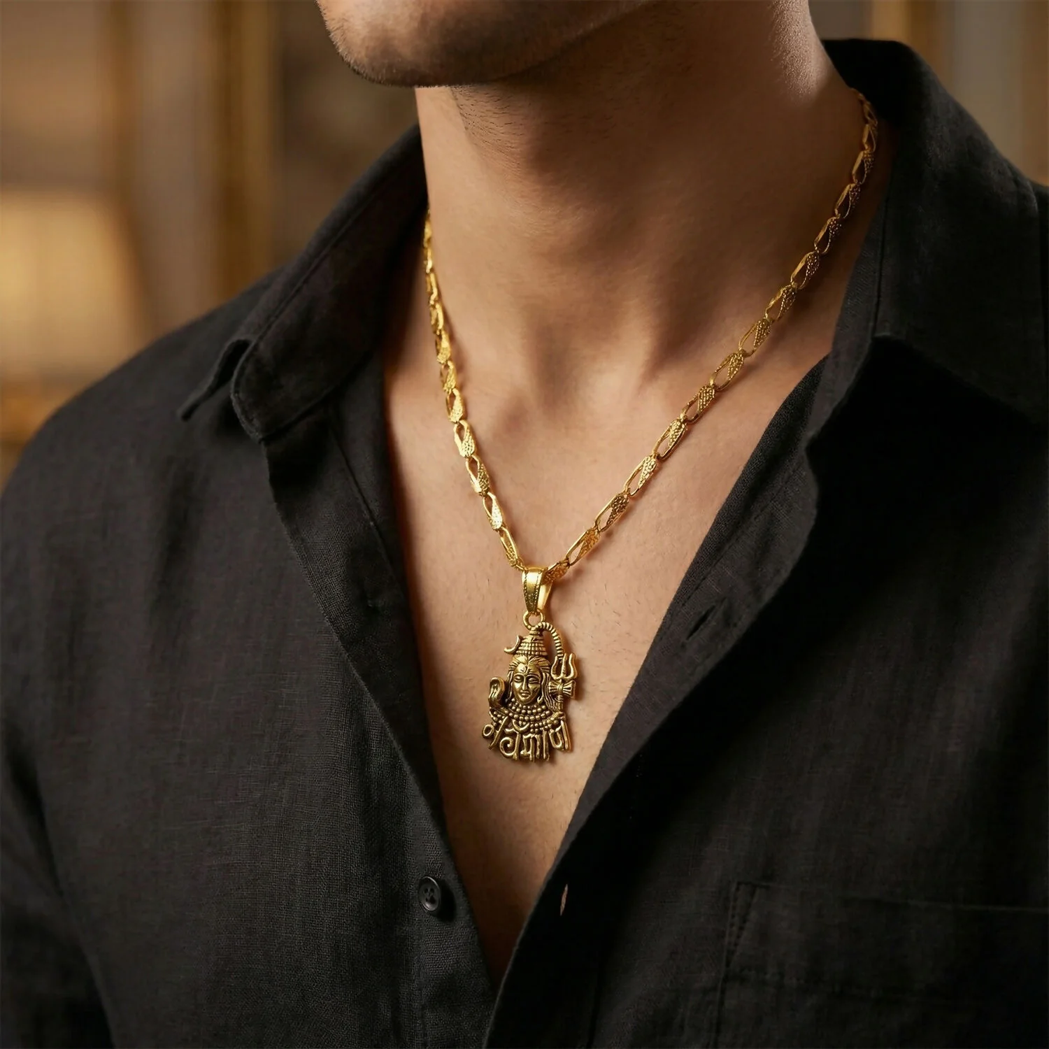 Lord Mahakal Pendant with Chain – Divine Strength Necklace - Image 3
