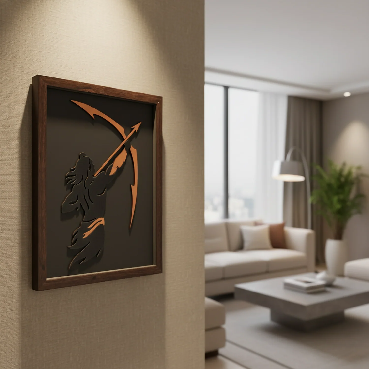Lord Ram Wall Art Frame| Premium Minimalist Spiritual Wall Art for Living Room, Office & Meditation Space - Image 2