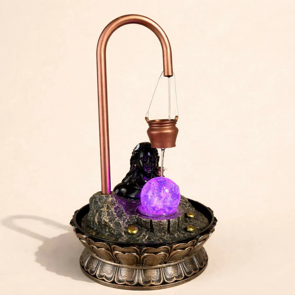 Lord Shiva LED Tabletop Water Fountain for Home Temple - Image 4