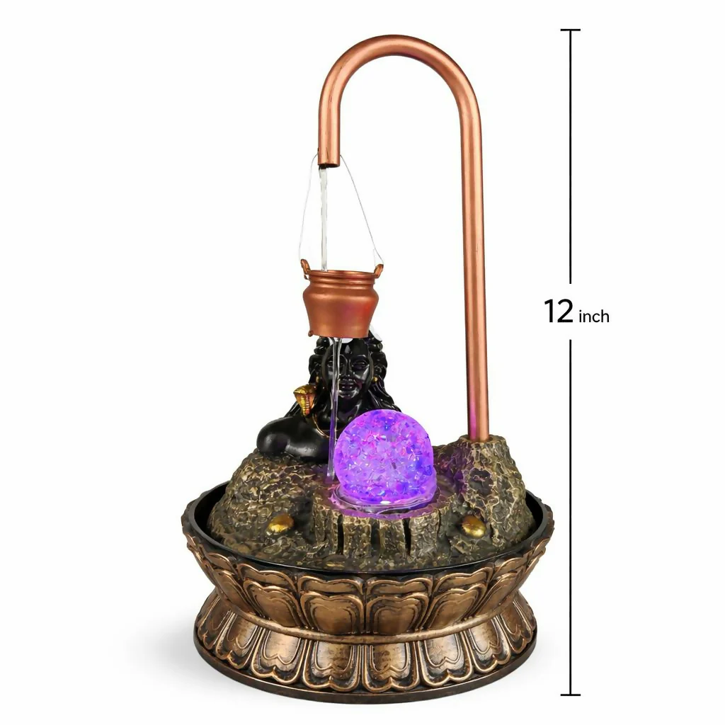 Lord Shiva LED Tabletop Water Fountain for Home Temple - Image 5