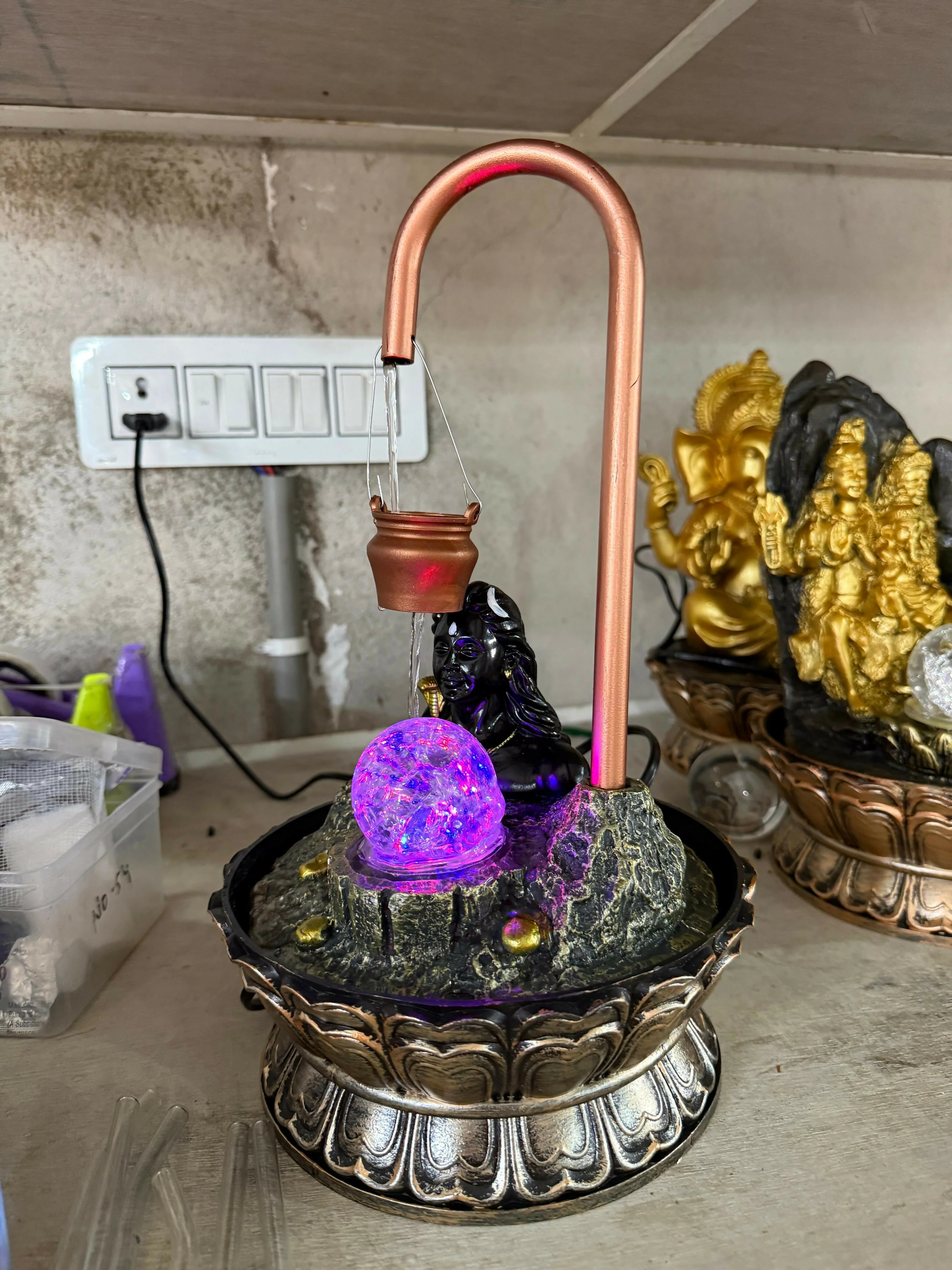 Lord Shiva LED Tabletop Water Fountain for Home Temple - Image 6