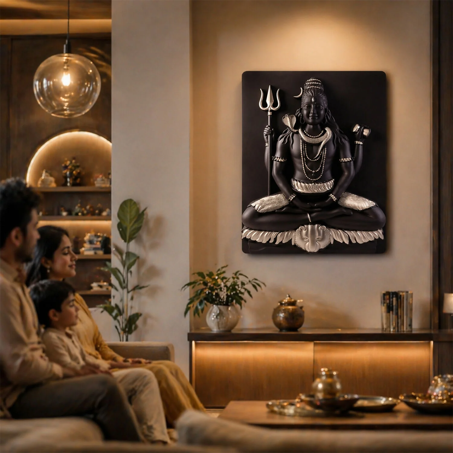 Lord Shiva Meditating 3D Wall Art Frame Divine Mahadev Spiritual Home Decor - Image 2