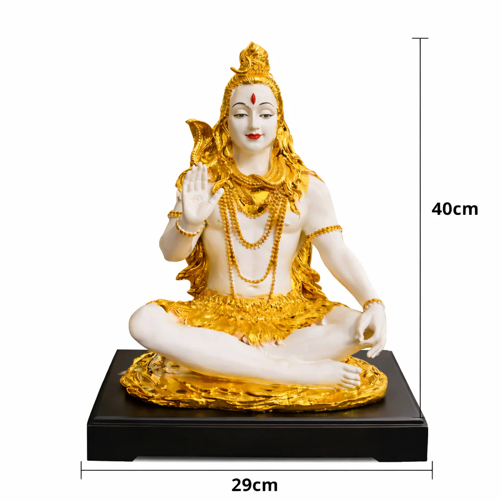 Lord Shiva Meditating Idol with Golden Finish Decorative Showpiece (MIX DESIGN) - Image 6