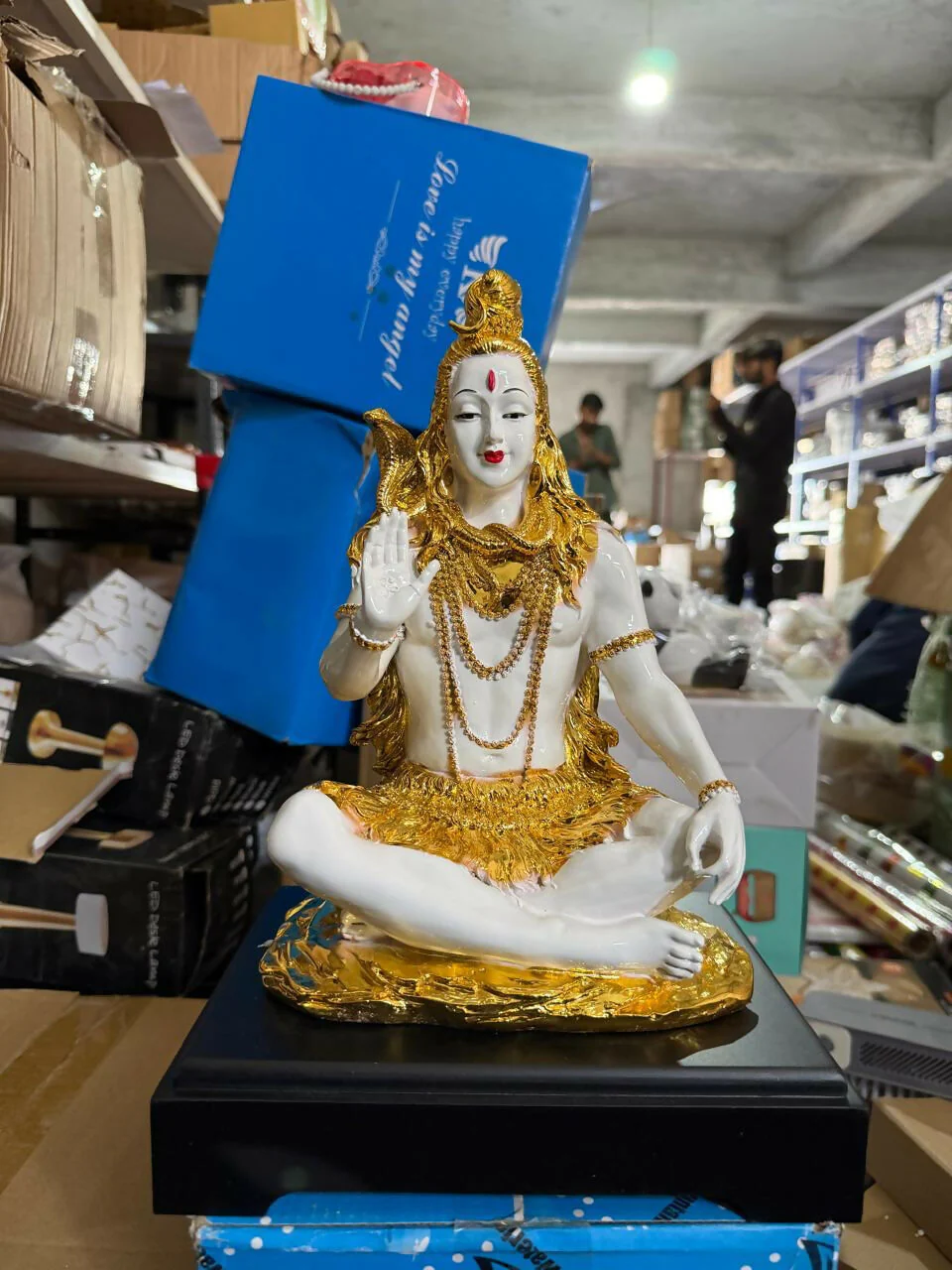 Lord Shiva Meditating Idol with Golden Finish Decorative Showpiece (MIX DESIGN) - Image 7