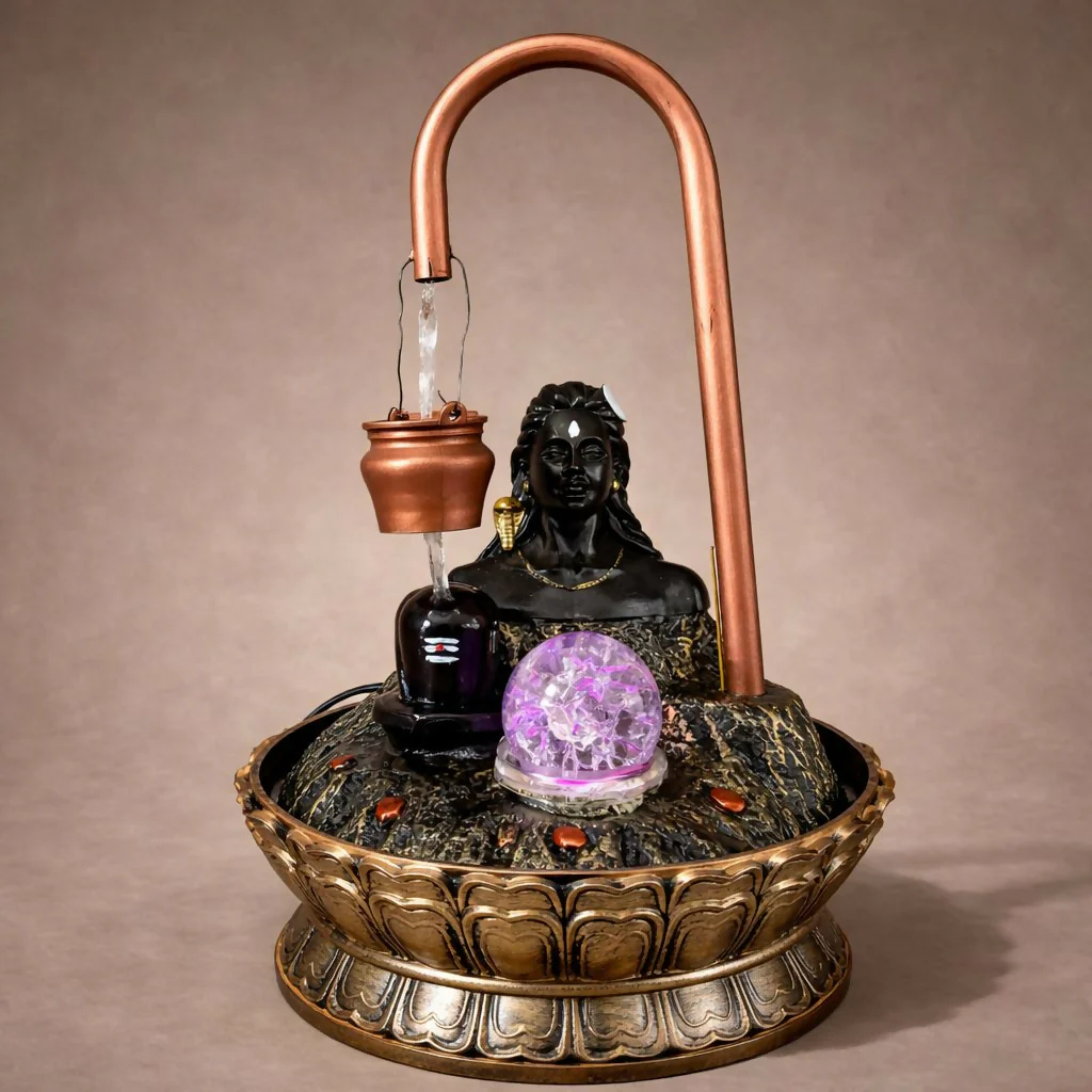 Lord Shiva Shivling LED Water Fountain for Home Temple - Image 2