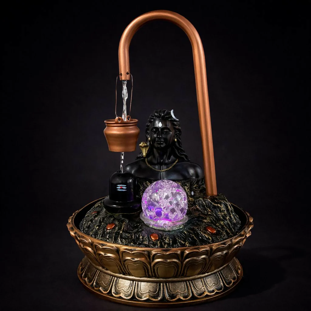 Lord Shiva Shivling LED Water Fountain for Home Temple - Image 3